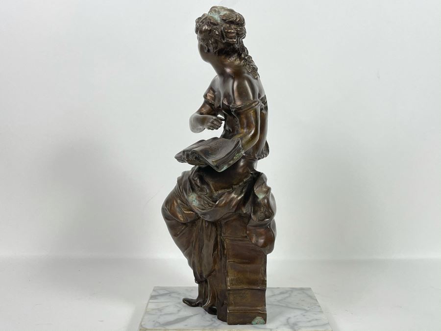 Vintage Metal Sculpture Loose On Marble Base 14H [Photo 4]