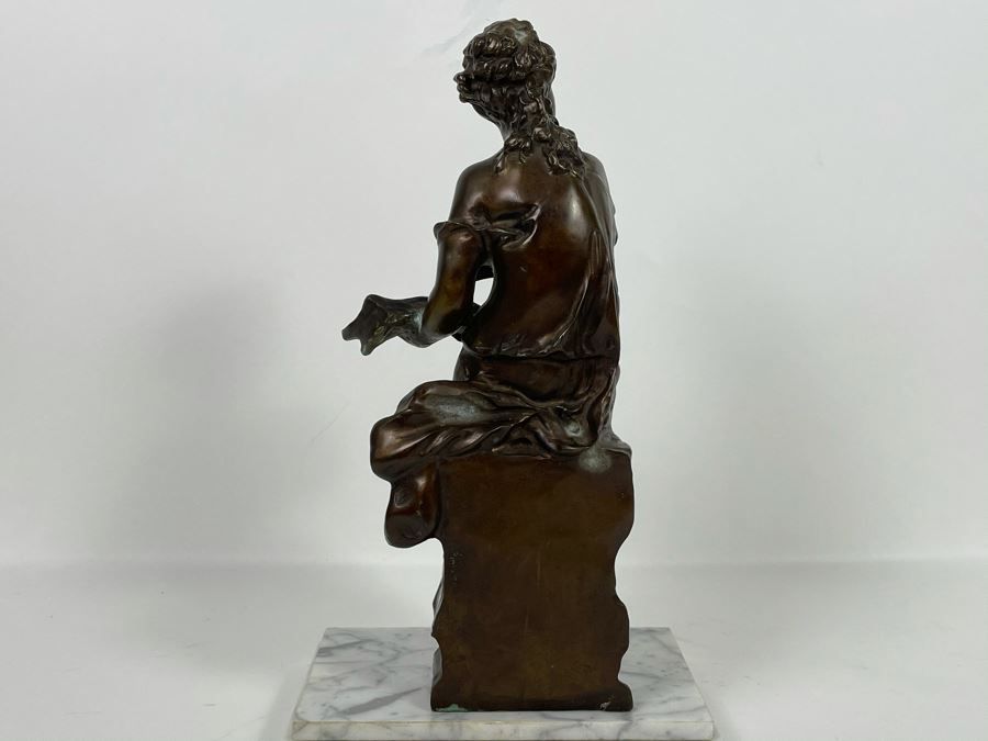 Vintage Metal Sculpture Loose On Marble Base 14H [Photo 5]