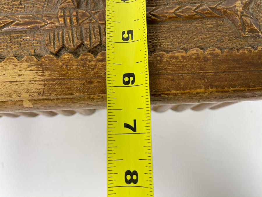 Vintage Relief Carved Wooden Box With Eagle On Lid 10W X 6.5D X 4.5H [Photo 12]