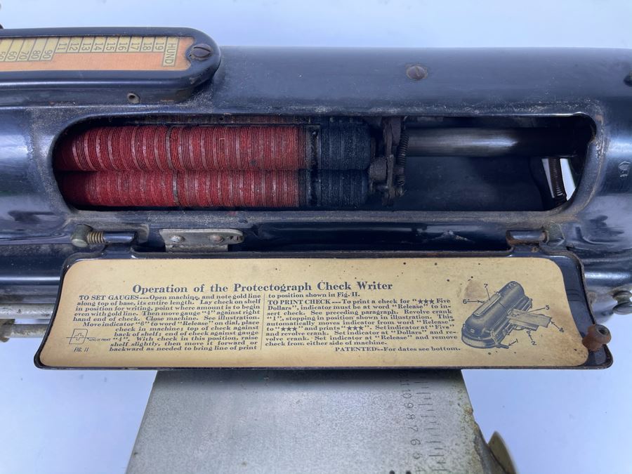 Antique Mechanical Check Writer By Todd Protectograph Co Retailed By E.W. Young In San Diego, CA 17L X 9W [Photo 11]