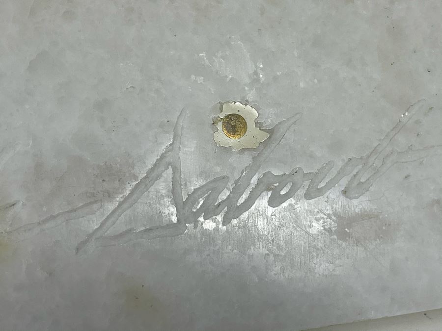 Original Signed Linda Daboub White Marble Sculpture 16W X 12H [Photo 8]