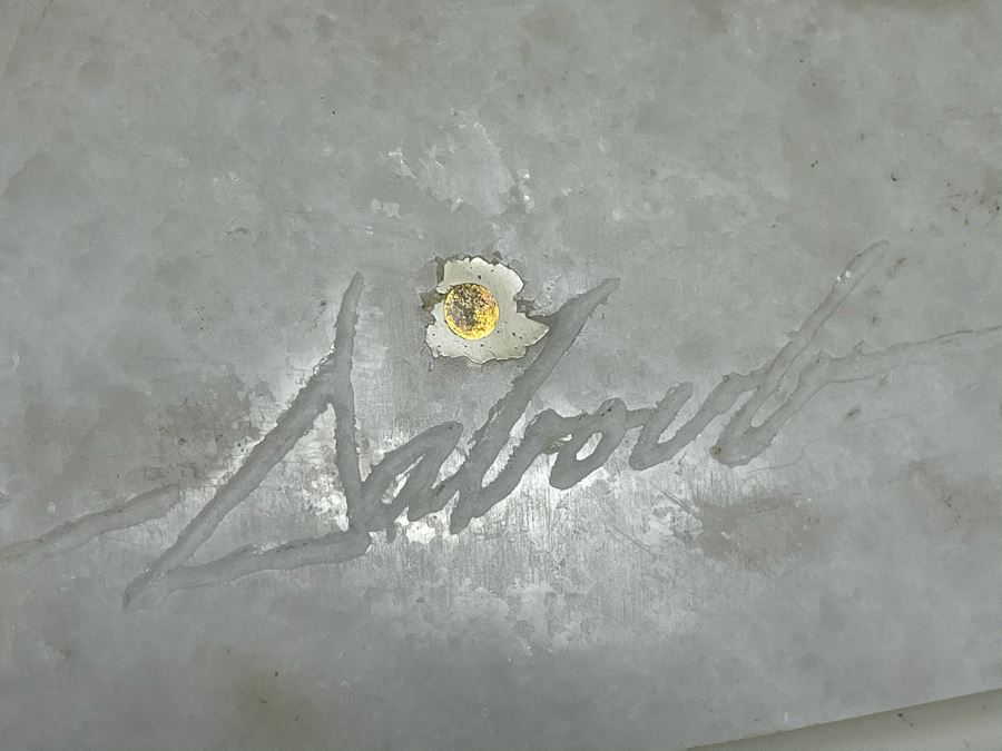 Original Signed Linda Daboub White Marble Sculpture 16W X 12H [Photo 9]