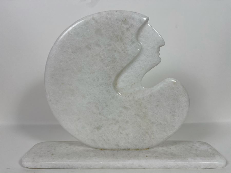 Original Signed Linda Daboub White Marble Sculpture 16W X 12H [Photo 1]