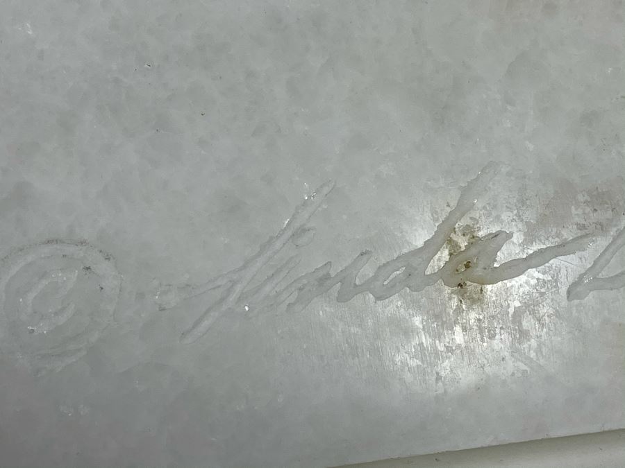 Original Signed Linda Daboub White Marble Sculpture 16W X 12H [Photo 7]