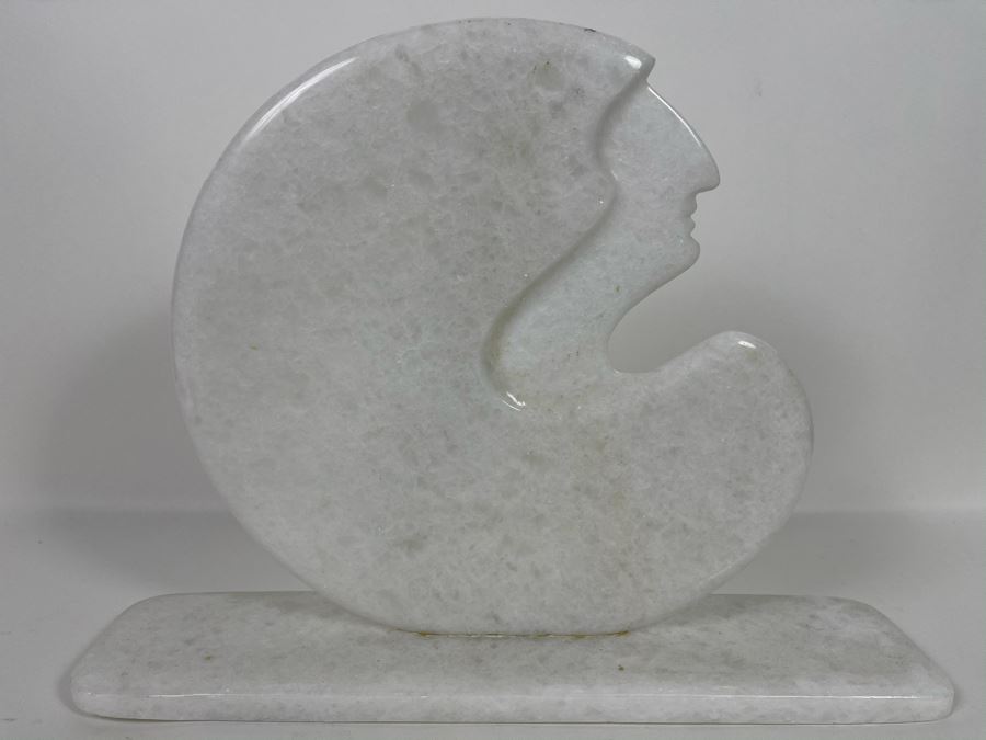 Original Signed Linda Daboub White Marble Sculpture 16W X 12H [Photo 2]