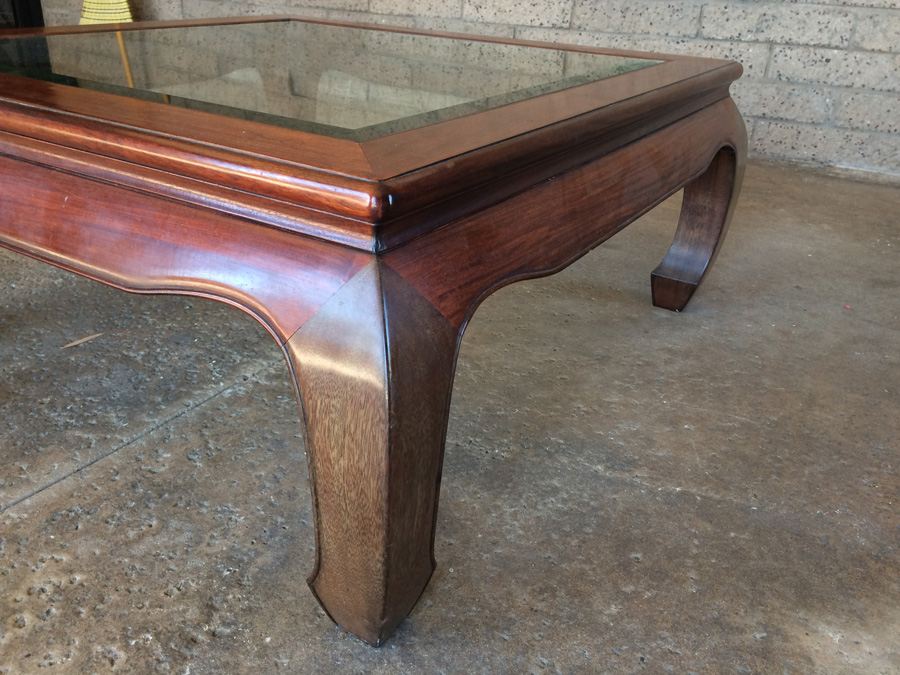 Chinese Rosewood Glass Top Coffee Table [Photo 6]