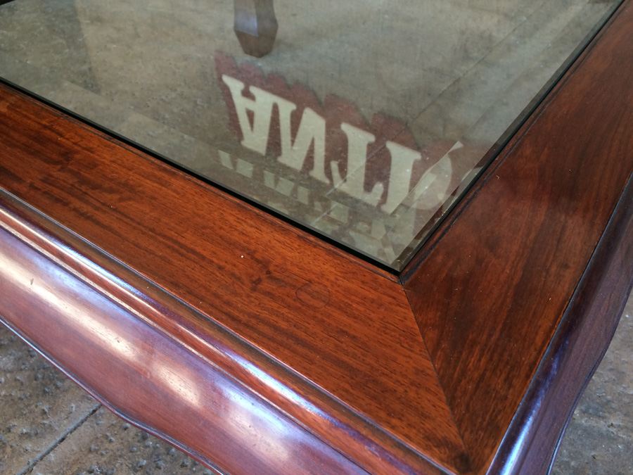 Chinese Rosewood Glass Top Coffee Table [Photo 7]