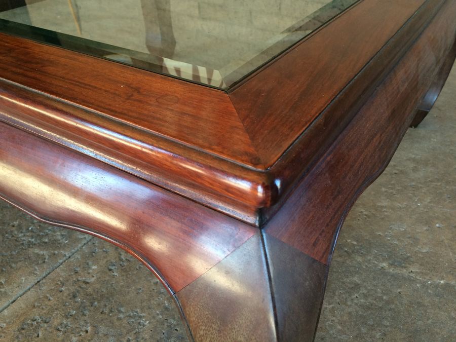 Chinese Rosewood Glass Top Coffee Table [Photo 8]