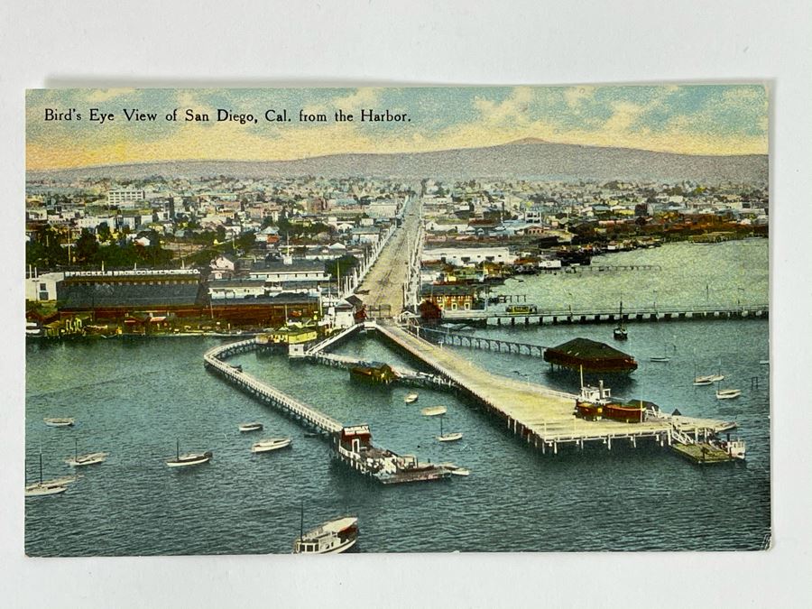 Vintage San Diego Postcard: Bird's Eye View Of San Diego, CA From Harbor [Photo 1]