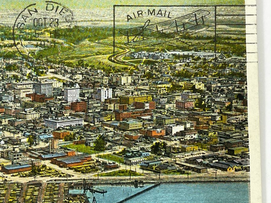 Vintage San Diego Postcard: General View From Aeroplan Postmarked 1931 [Photo 6]