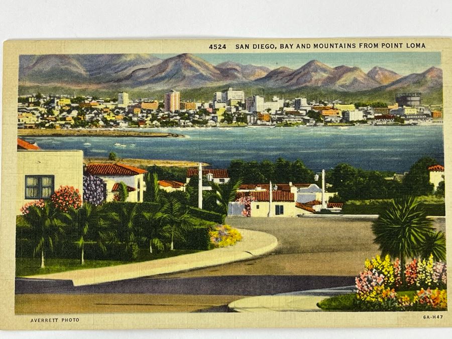 Vintage San Diego Postcard San Diego, Bay And Mountains From Point Loma