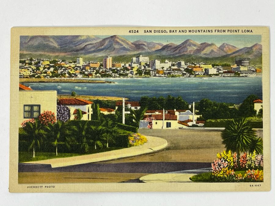 Vintage San Diego Postcard: San Diego, Bay And Mountains From Point Loma