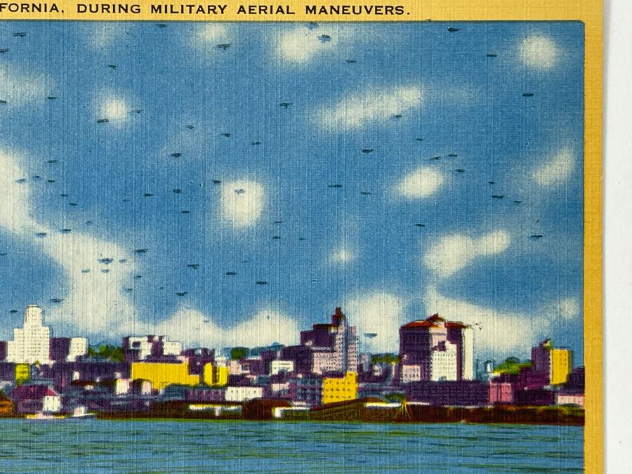 Vintage San Diego Postcard: San Diego, CA During Military Aerial Maneuvers 'Air Capitol Of The West' [Photo 3]