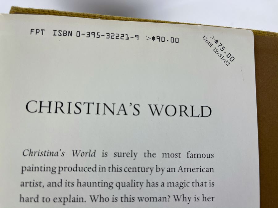 First Edition Coffee Table Art Hardcover Book: Christina's World - Paintings And Pre-Studies Of Andrew Wyeth 1982 Originally Retailed For $90 [Photo 2]