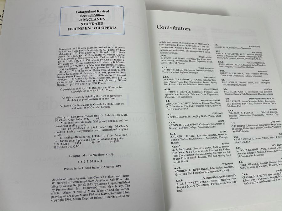 JUST ADDED - Large Second Edition 1974 Reference Book: McClane's Standard Fishing Encyclopedia [Photo 5]