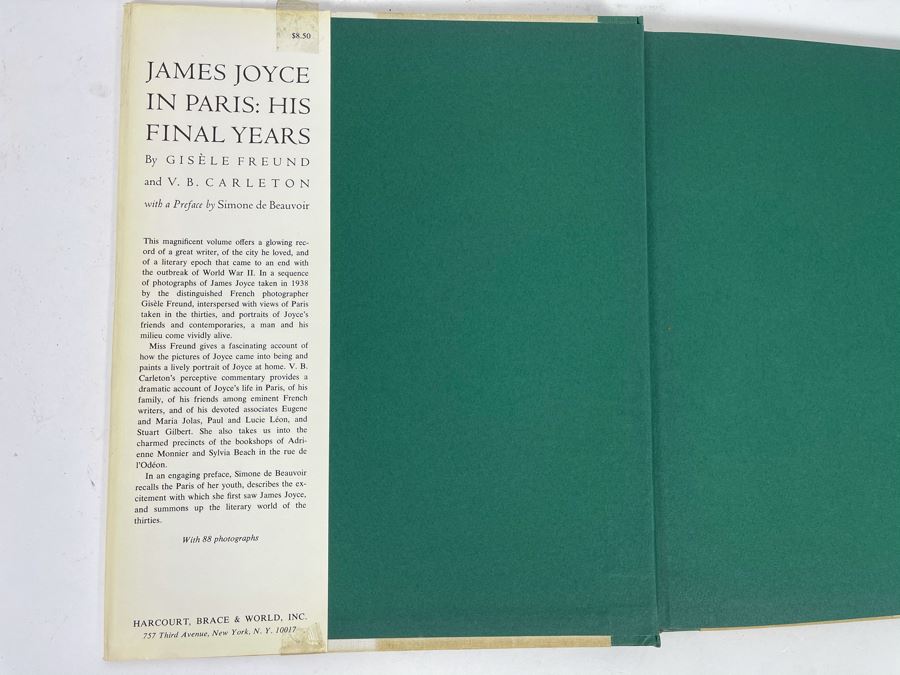 JUST ADDED - First Edition Book 'James Joyce In Paris: His Final Years' By Gisele Freund And V.B. Carleton [Photo 2]