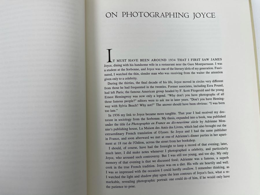 JUST ADDED - First Edition Book 'James Joyce In Paris: His Final Years' By Gisele Freund And V.B. Carleton [Photo 11]