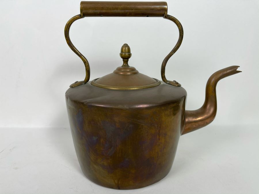 JUST ADDED - Vintage Copper Teapot 11W X 10H [Photo 2]