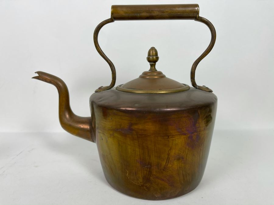 JUST ADDED - Vintage Copper Teapot 11W X 10H [Photo 5]