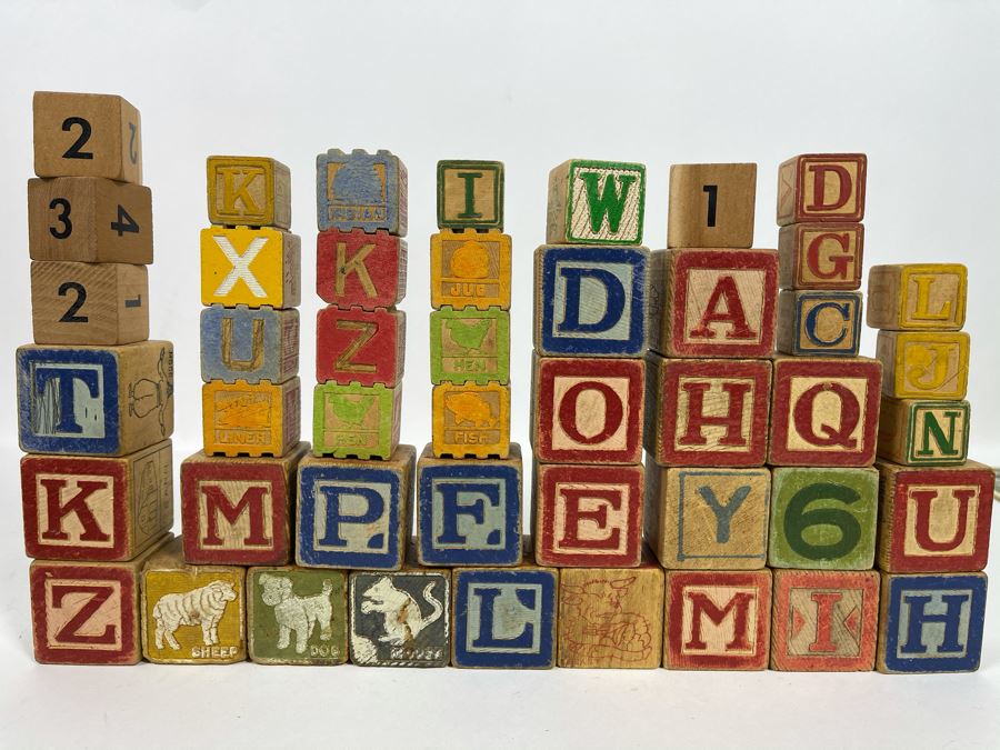 JUST ADDED - Collection Of Vintage Wooden Blocks