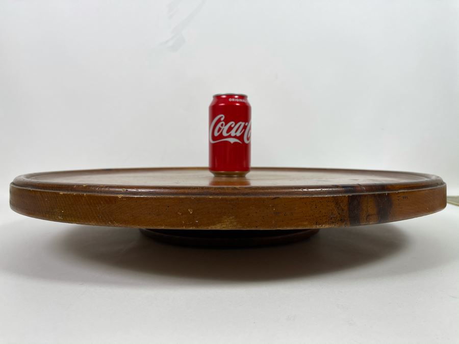 JUST ADDED - Large Wooden Lazy Susan Turntable 23'R [Photo 2]