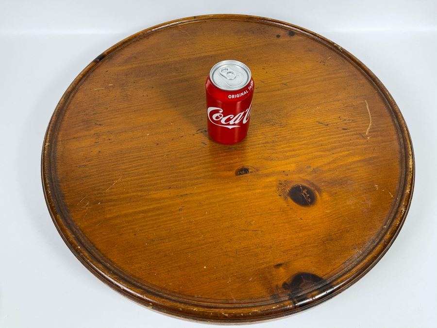 JUST ADDED - Large Wooden Lazy Susan Turntable 23'R [Photo 3]