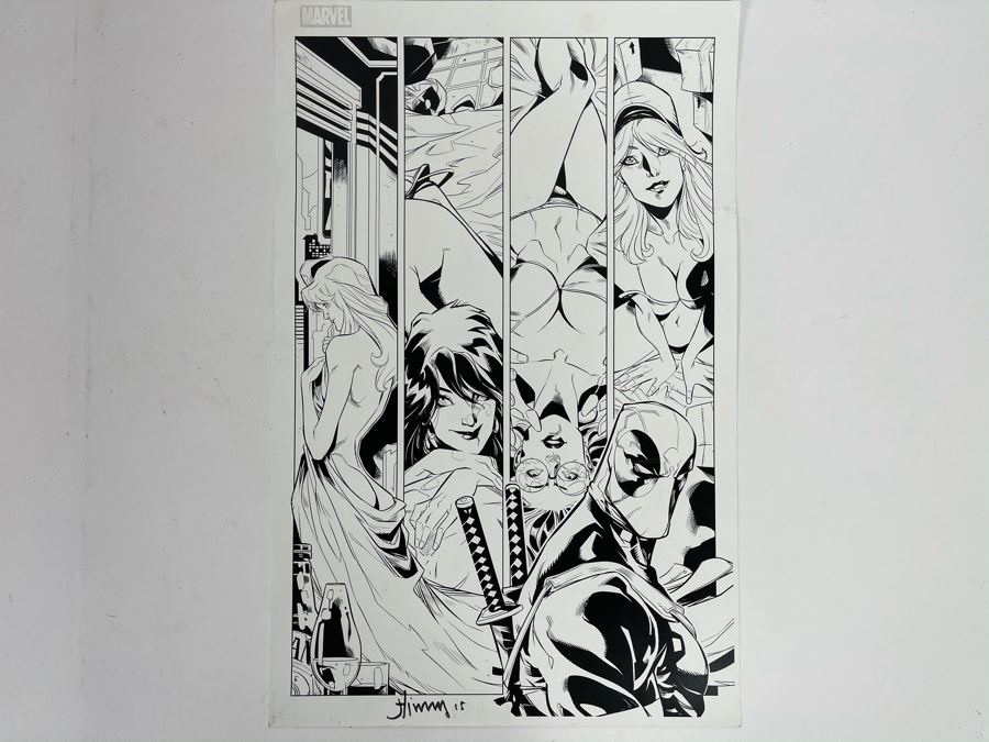 JUST ADDED - Large Signed Marvel Deadpool Comic Book Print By John Timms 11 X 17 [Photo 2]