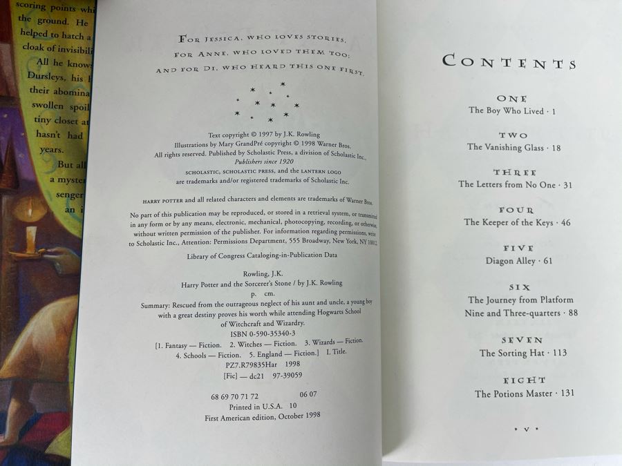 JUST ADDED - First American Edition Book 'Harry Potter And The Sorcerer's Stone' By J. K. Rowling [Photo 4]