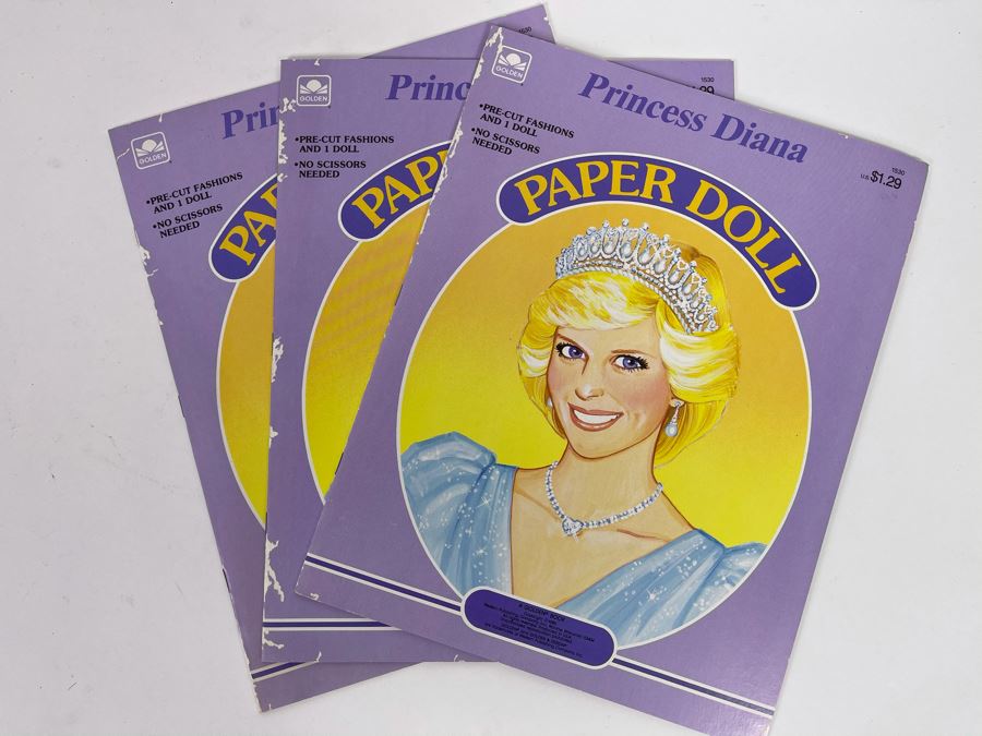 JUST ADDED - Three New Old Stock Princess Diana Paper Doll Books [Photo 2]