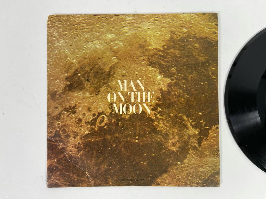 JUST ADDED - Vintage Man On The Moon Narrated By Walter Cronkite 45RPM Record [Photo 2]