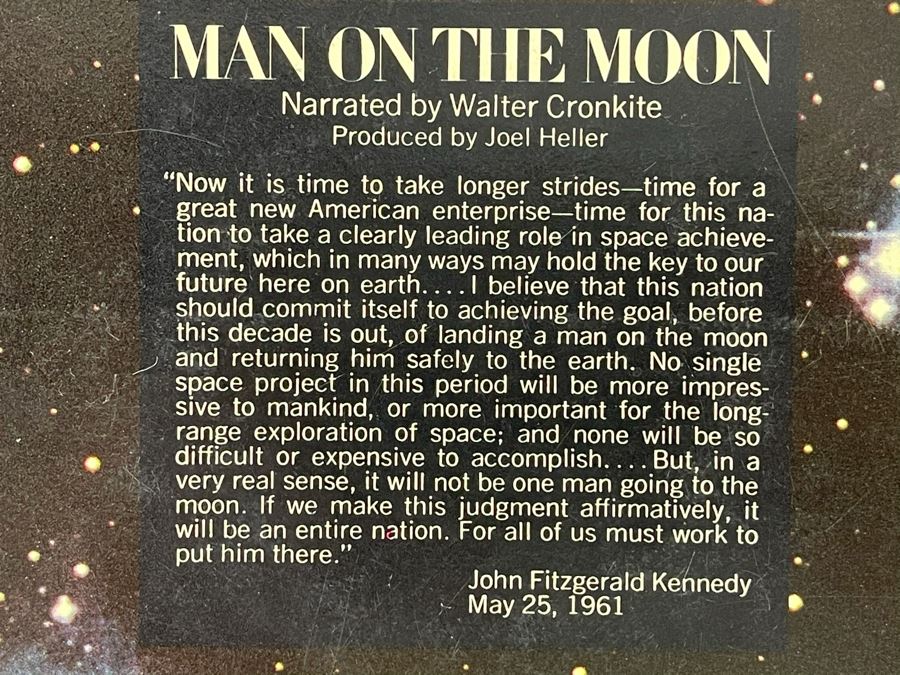 JUST ADDED - Vintage Man On The Moon Narrated By Walter Cronkite 45RPM Record [Photo 6]