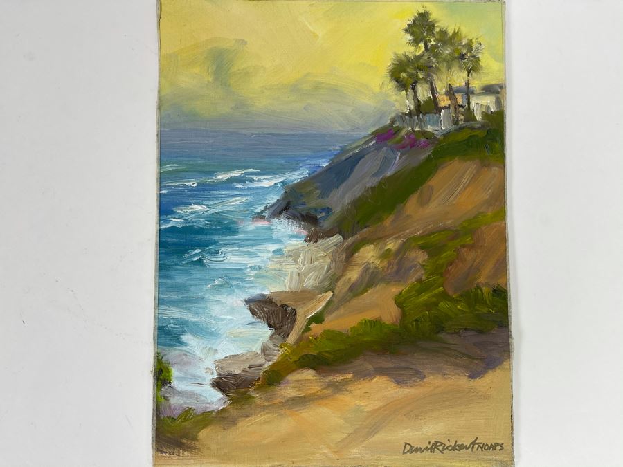 Original Plein Air Painting Of Terramar Beach, Carlsbad By Local California Impressionist Artist David Rickert 12 X 9 [Photo 9]