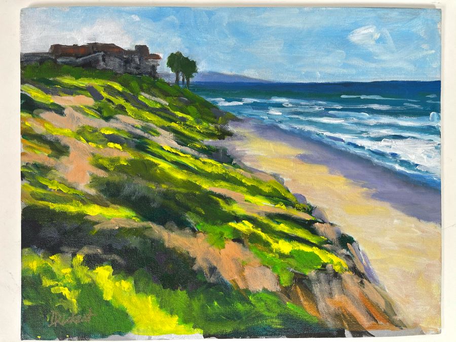 Original Plein Air Painting Of Terramar Beach, Carlsbad By Local California Impressionist Artist David Rickert 11 X 14 [Photo 2]