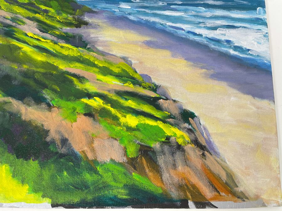 Original Plein Air Painting Of Terramar Beach, Carlsbad By Local California Impressionist Artist David Rickert 11 X 14 [Photo 8]