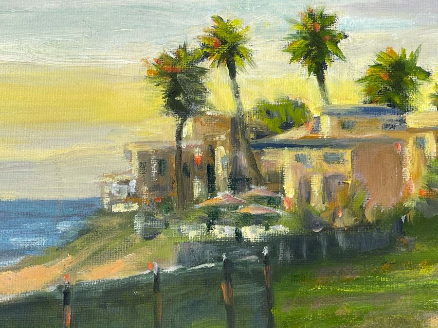 Original Plein Air Painting Of Terramar Beach Carlsbad Titled 'Along The Fence' By Local California Impressionist Artist David Rickert 11 X 14 (Artist Note: I Had To Return To Scene Several Times Due To Dusk Light. Monet Did That With His Haystacks) [Photo 3]