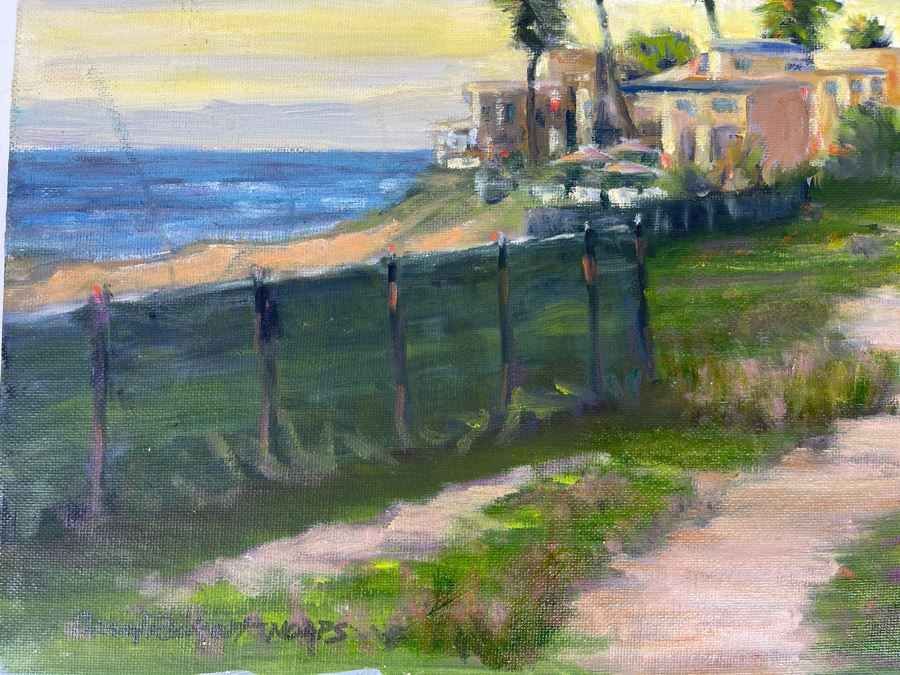 Original Plein Air Painting Of Terramar Beach Carlsbad Titled 'Along The Fence' By Local California Impressionist Artist David Rickert 11 X 14 (Artist Note: I Had To Return To Scene Several Times Due To Dusk Light. Monet Did That With His Haystacks) [Photo 6]