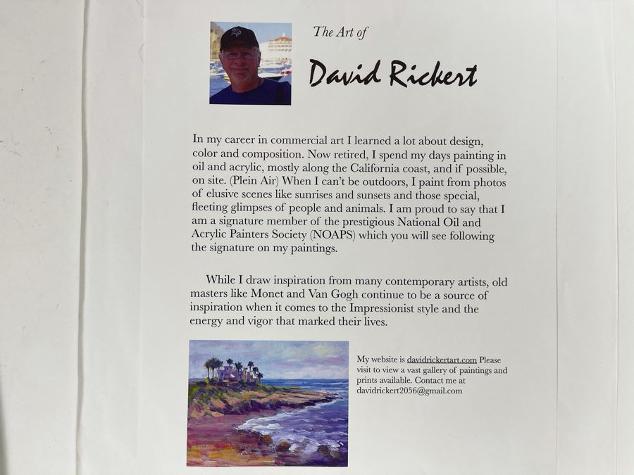 Original Plein Air Painting Of Catalina Island By Local California Impressionist Artist David Rickert 11 X 14 [Photo 12]