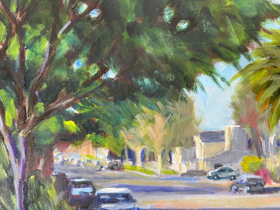 Original Plein Air Painting Of Encinitas 3rd Avenue By Local California Impressionist Artist David Rickert 11 X 14 [Photo 7]