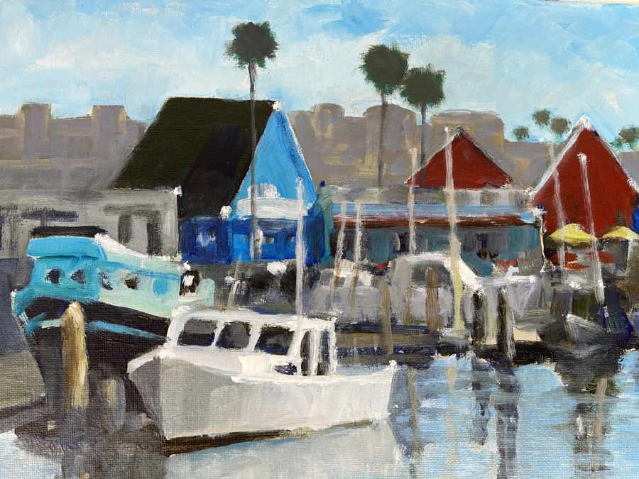 Original Plein Air Painting Of Oceanside Harbor By Local California Impressionist Artist David Rickert 11 X 14 [Photo 4]