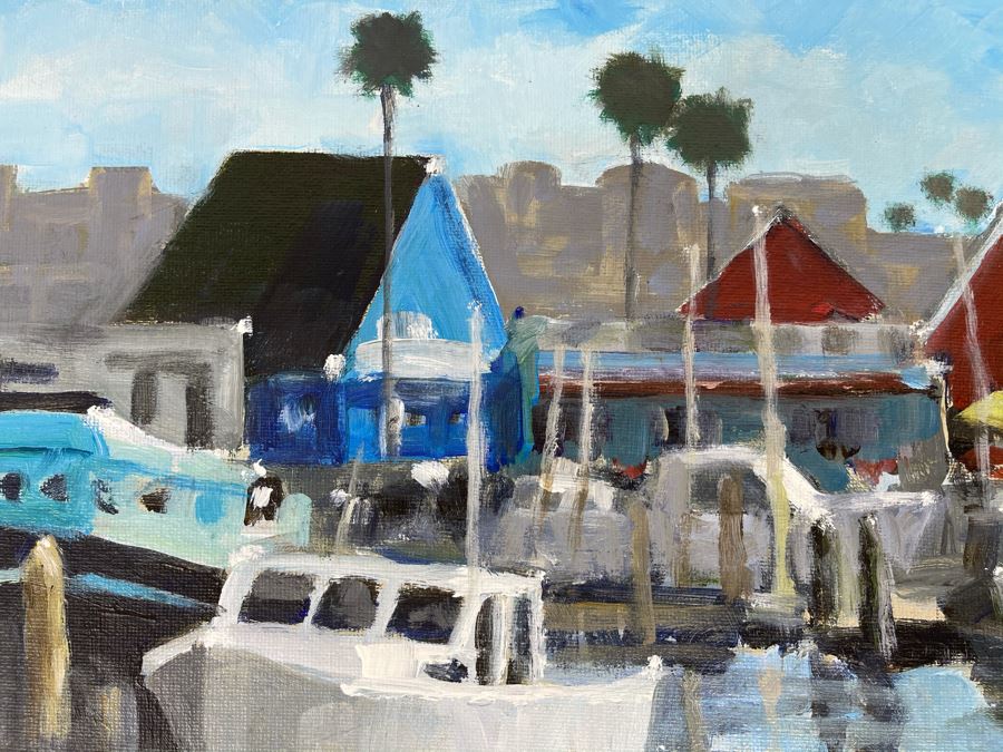Original Plein Air Painting Of Oceanside Harbor By Local California Impressionist Artist David Rickert 11 X 14 [Photo 6]