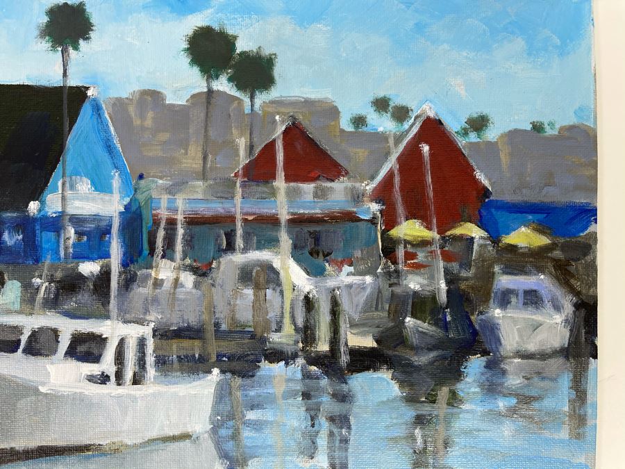 Original Plein Air Painting Of Oceanside Harbor By Local California Impressionist Artist David Rickert 11 X 14 [Photo 5]