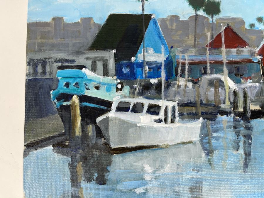 Original Plein Air Painting Of Oceanside Harbor By Local California Impressionist Artist David Rickert 11 X 14 [Photo 3]