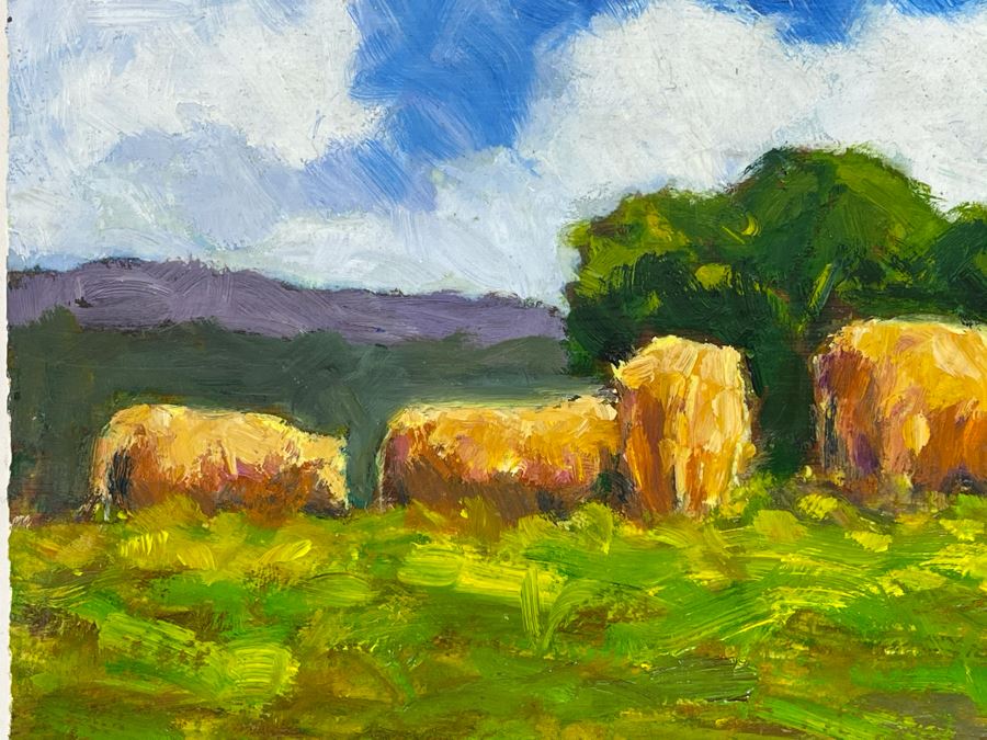 Original Plein Air Painting Of Cows In Pasture On Board By Local California Impressionist Artist David Rickert 7 X 5 [Photo 4]