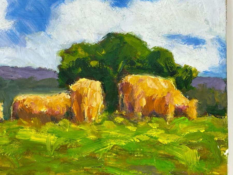 Original Plein Air Painting Of Cows In Pasture On Board By Local California Impressionist Artist David Rickert 7 X 5 [Photo 5]