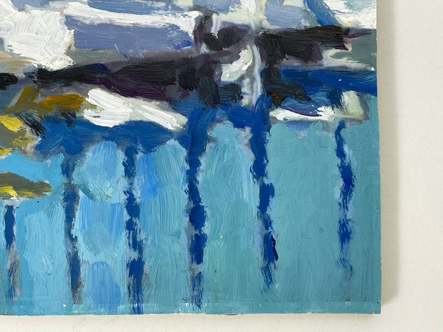 Original Plein Air Painting Of Jolly Roger Marina In Oceanside By Local California Impressionist Artist David Rickert 7 X 5 [Photo 9]