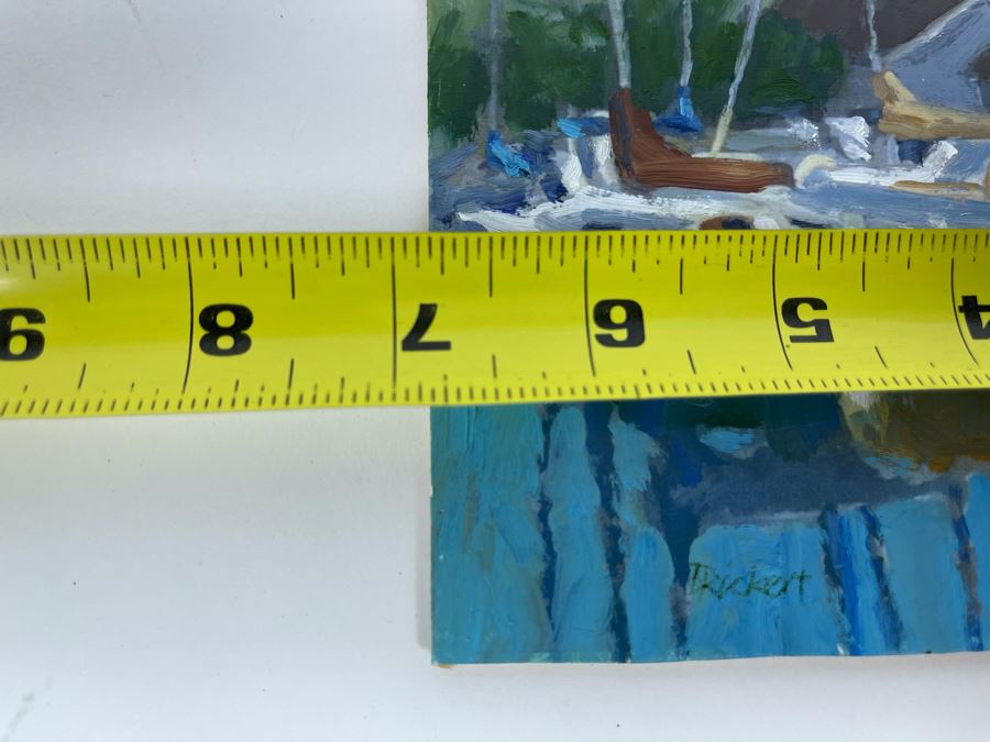 Original Plein Air Painting Of Jolly Roger Marina In Oceanside By Local California Impressionist Artist David Rickert 7 X 5 [Photo 11]