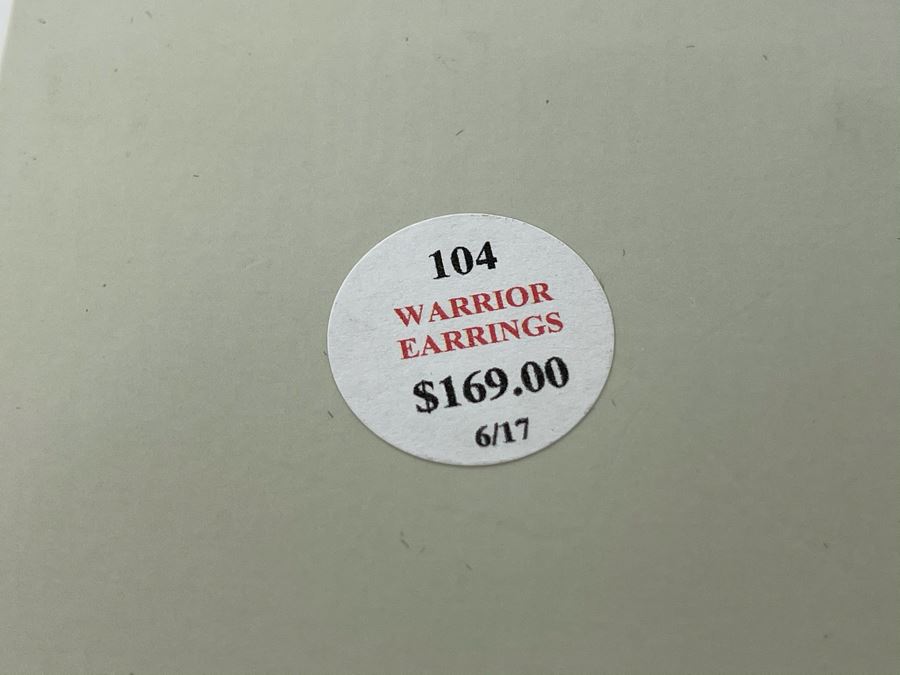 New Pair Of 18K Gold / Sterling Silver Irish Celtic Warrior Earrings Retails $169 [Photo 8]