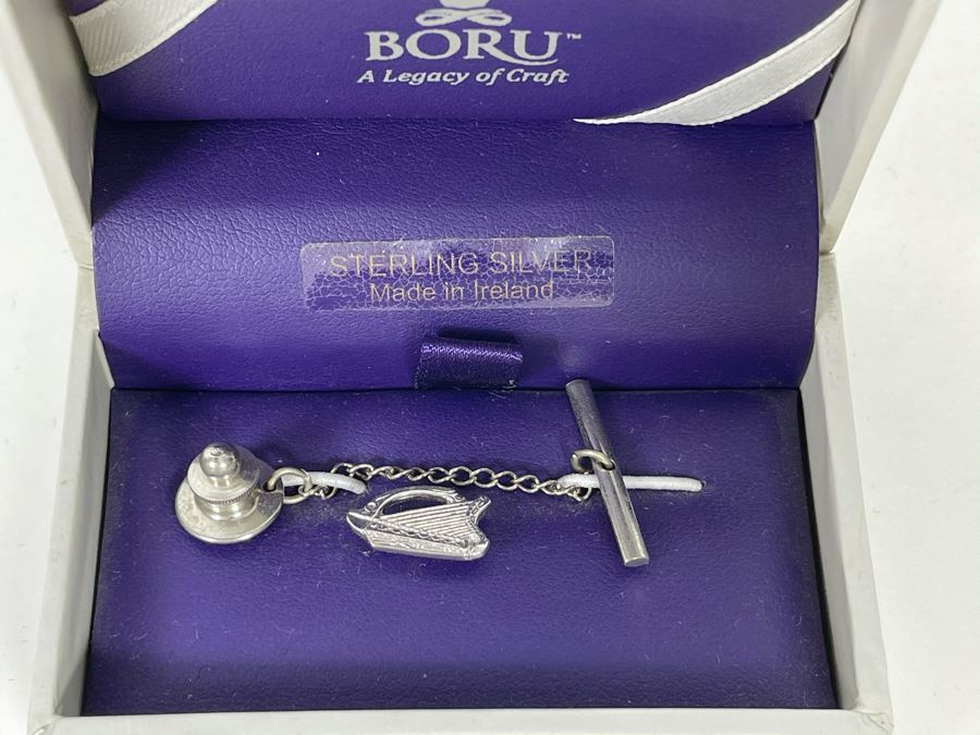 New Sterling Silver Irish Harp Tie Tack Retails $98 [Photo 3]