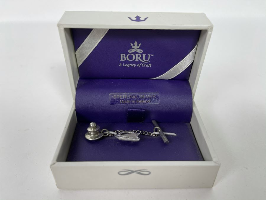 New Sterling Silver Irish Harp Tie Tack Retails $98 [Photo 5]