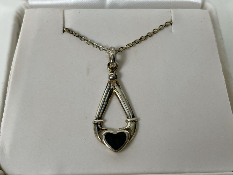 New Sterling Silver Irish Pendant With Italian Sterling Silver Chain Necklace Retails $70 [Photo 3]
